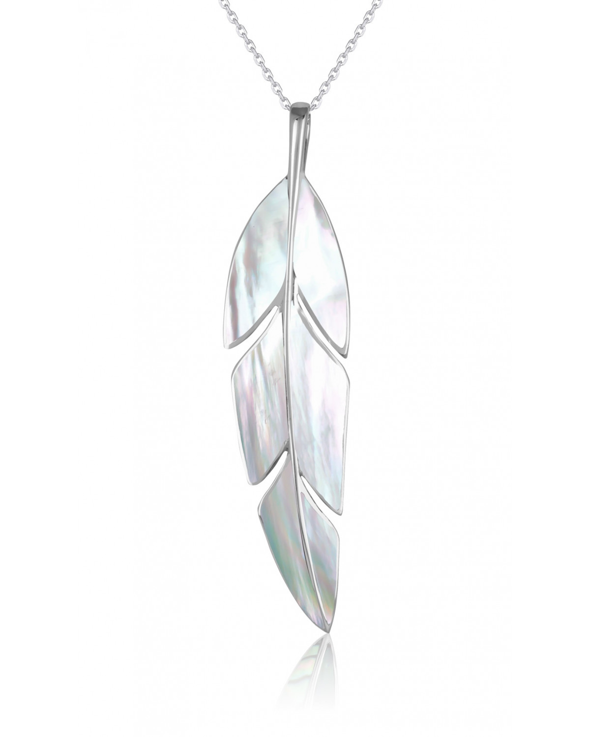 925 Sterling Silver White Mother-of-pearl Pendant