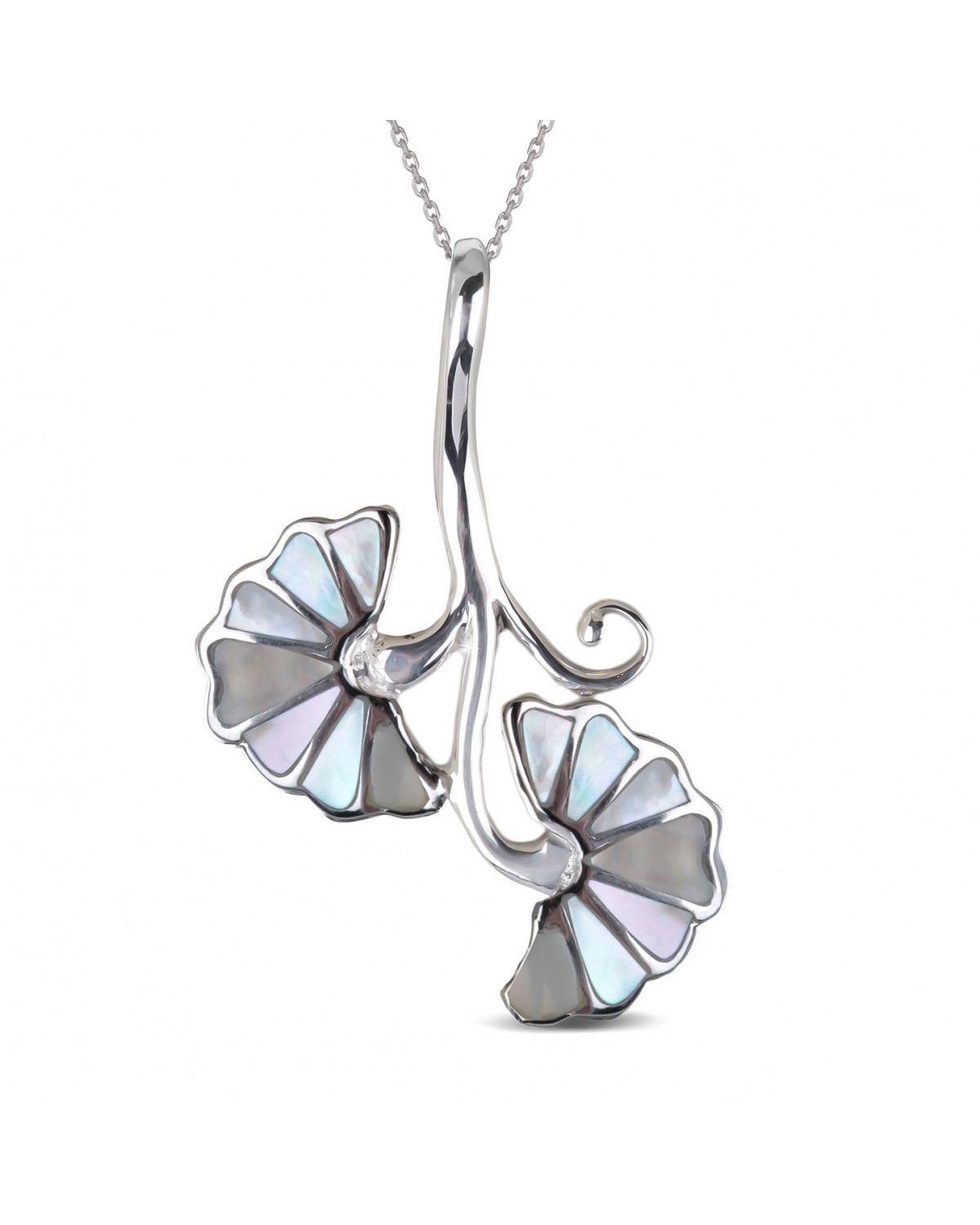 925 Sterling Silver White Mother-of-Pearl Pendant