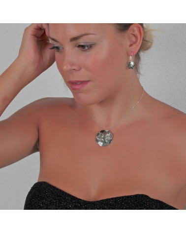 Aden's Jewels – Pendentif – Médaillon Corail Argent – Femme – Rouge – Diamètre 33 mm