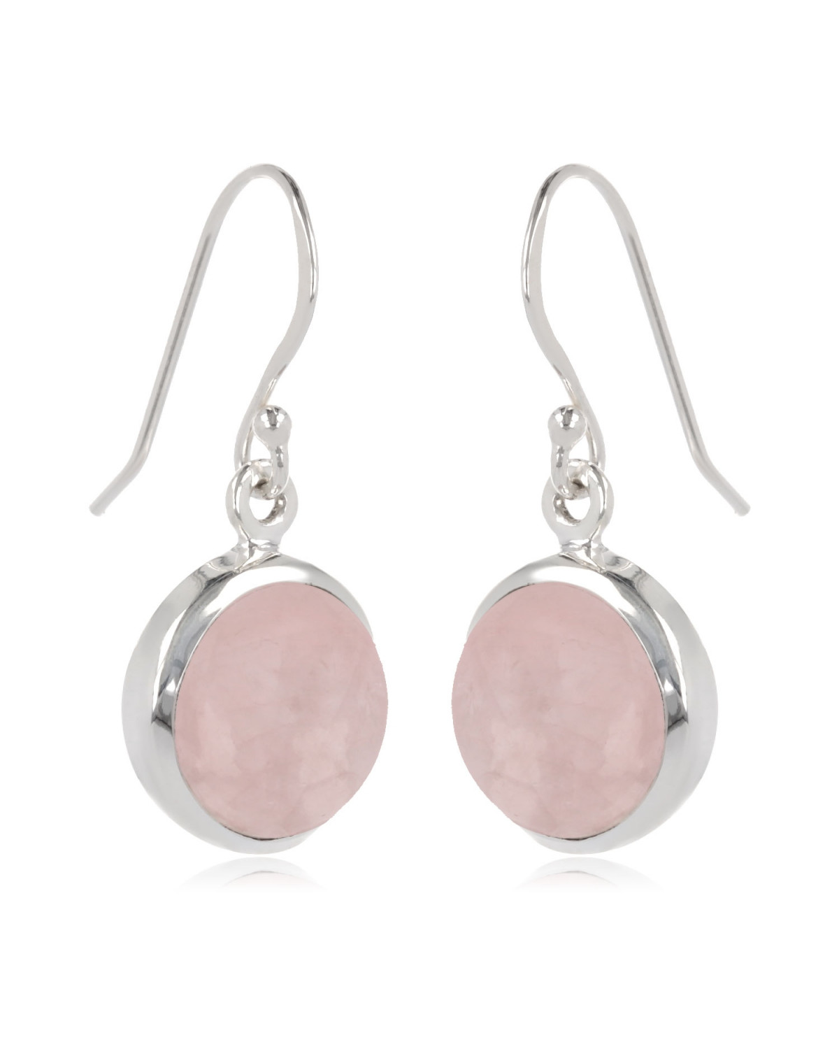 925 Sterling Silver Pink Quartz Earrings