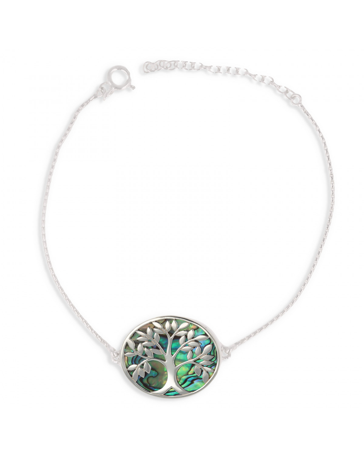 Bracciale Madreperla Abalone Albero della vita Argento Massiccio 925