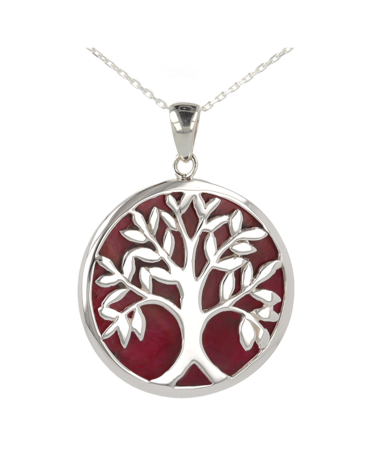 Colgante Árbol de la Vida Coral y Plata Livia