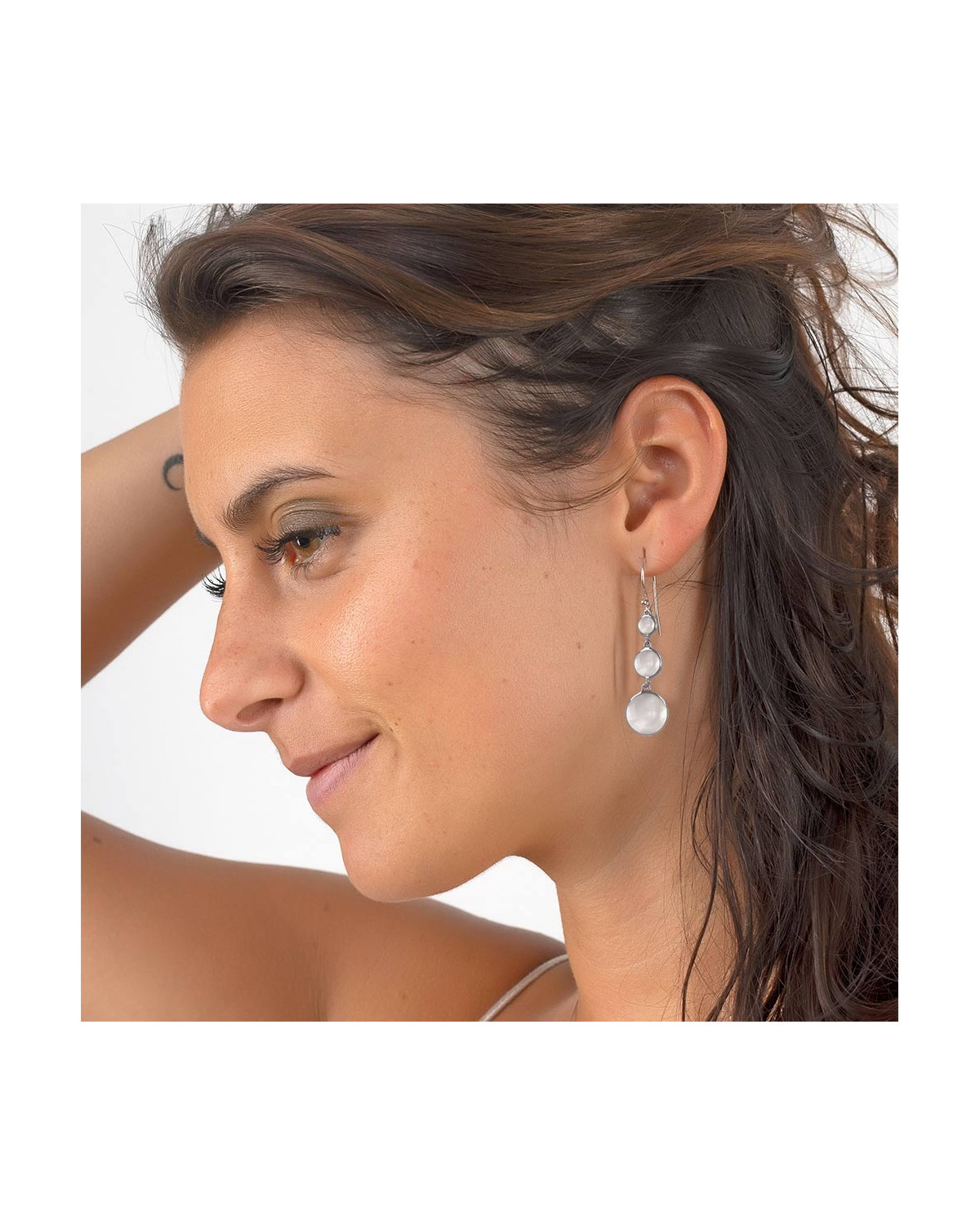 Round shape earrings silver deals