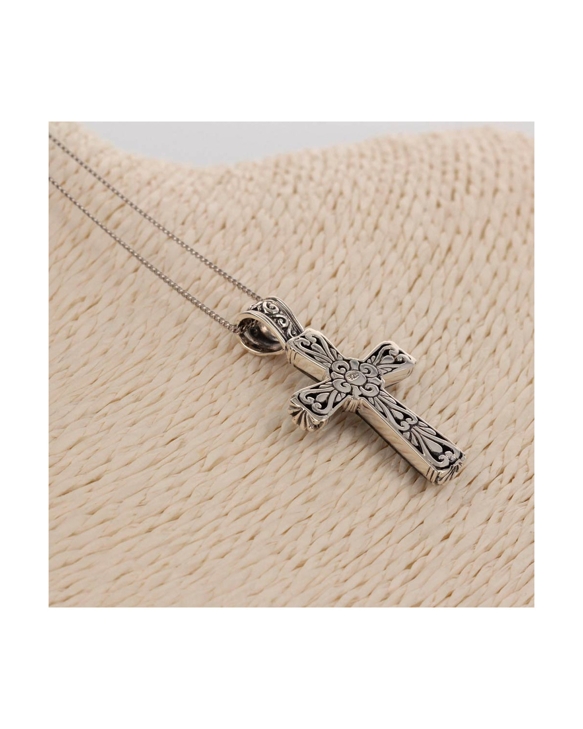 STERLL Cadena para hombre de plata 925 con caja de joyas con colgante a forma de cruz ideal como regalo de hombre 