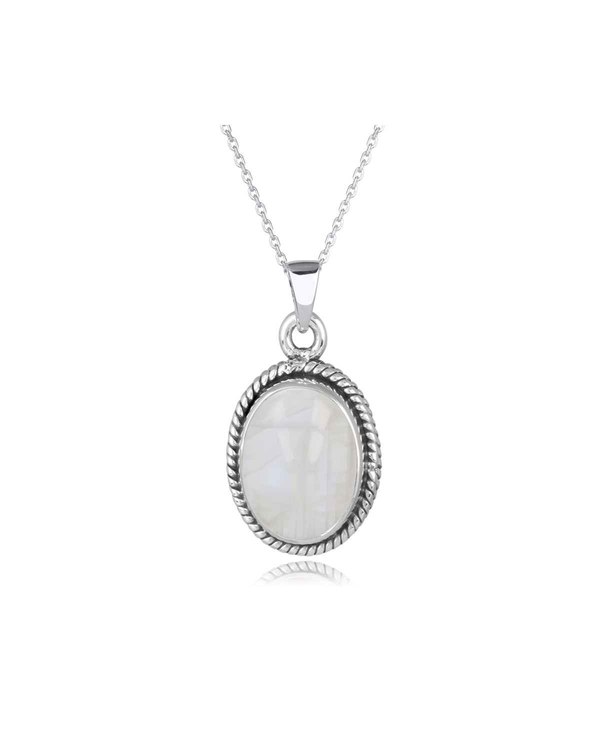 Colgante Piedra luna Forma Oval Plata de Ley 925