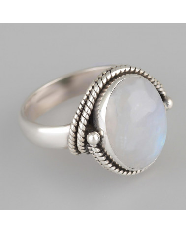 Geschenkidee für ihren Mondstein Cabochon Ring Ketten Silber Schmuck Frauen