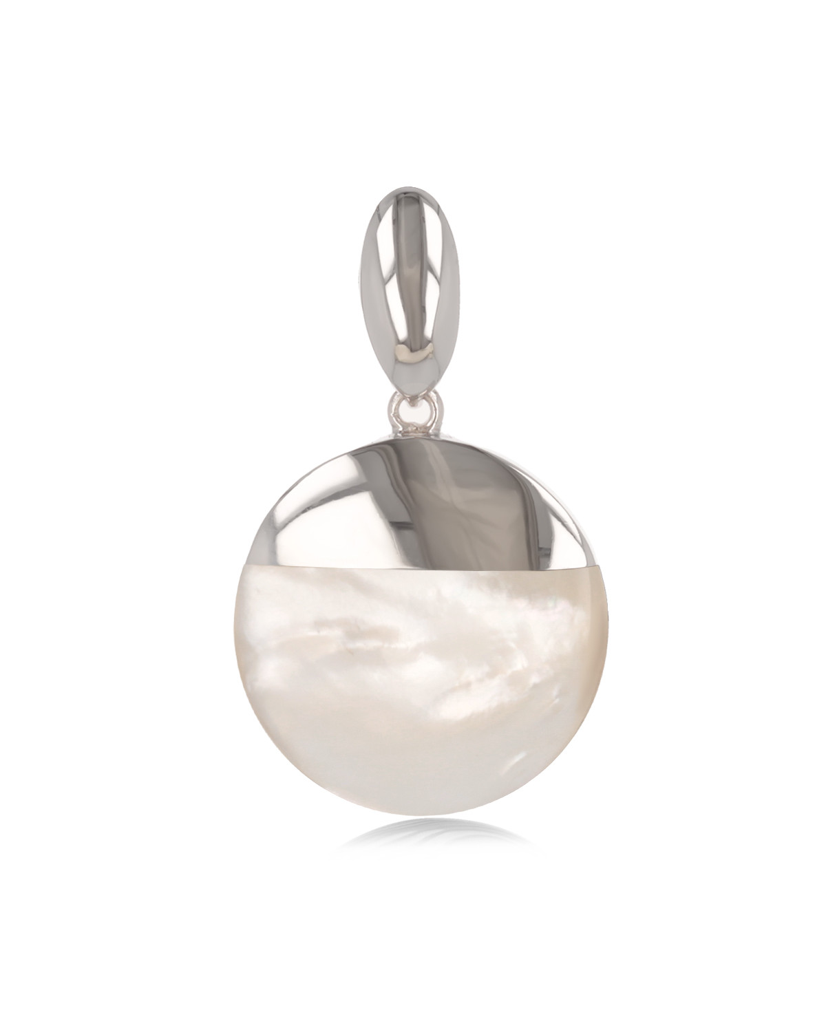Colgante Madre perla blanca Forma Redonda Plata de Ley 925