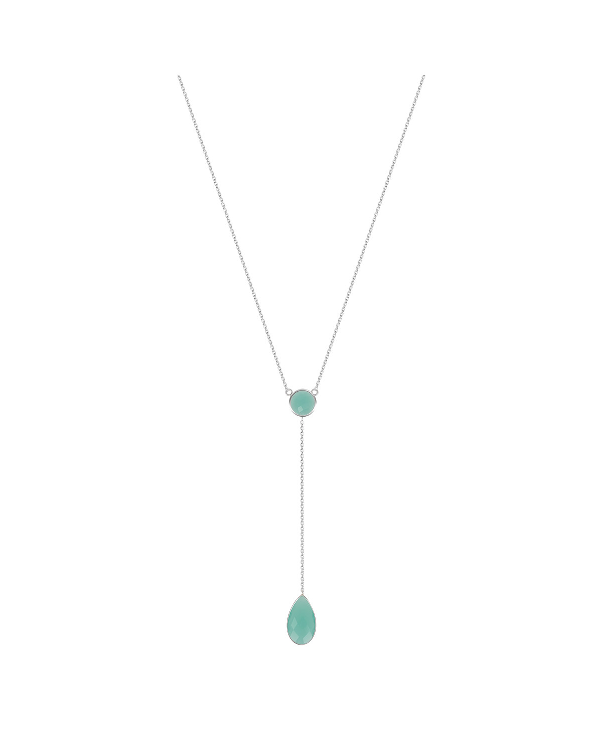 925 sterling silver necklace, two amazonite stones