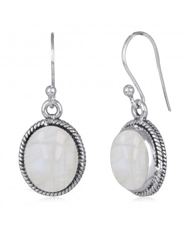 Sterling silver and moonstone drop earrings