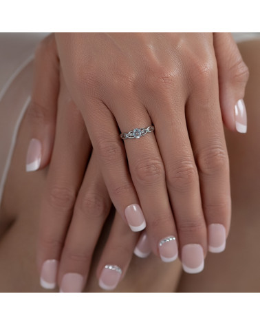 925 Silver Aquamarine Diamonds Ring