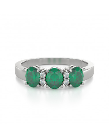 925 Silber Smaragd Diamanten Ringe