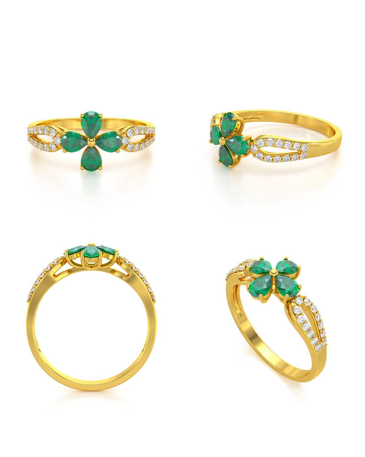 1 Gram Gold Forming Green Stone With Diamond Best Quality Ring - Style A883  at Rs 2380.00 | Rajkot| ID: 26482755962