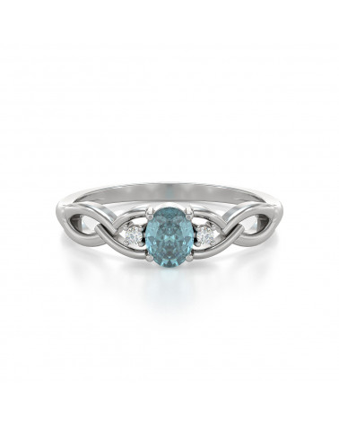 925 Silber Aquamarin Diamanten Ringe