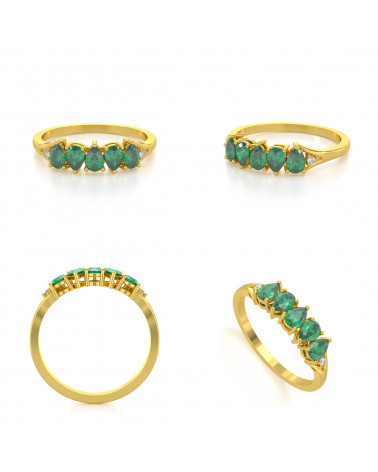 Gold Smaragd Diamanten Ringe