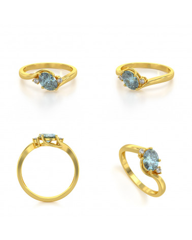Gold Smaragd Diamanten Ringe 1.32grs