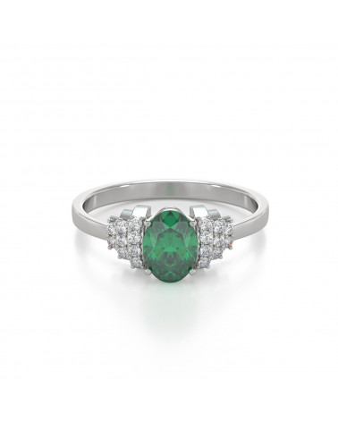 Anelli Smeraldo diamanti Argento 925