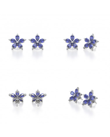925 Silber Tanzanit Ohrringe