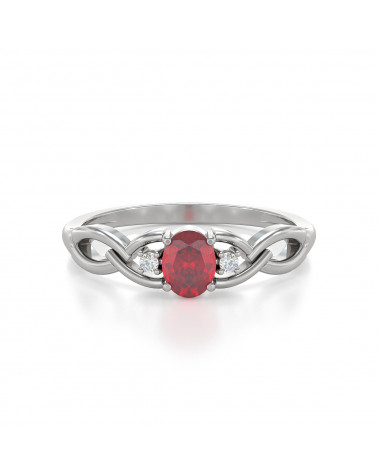 925 Silber Rubin Diamanten Ringe