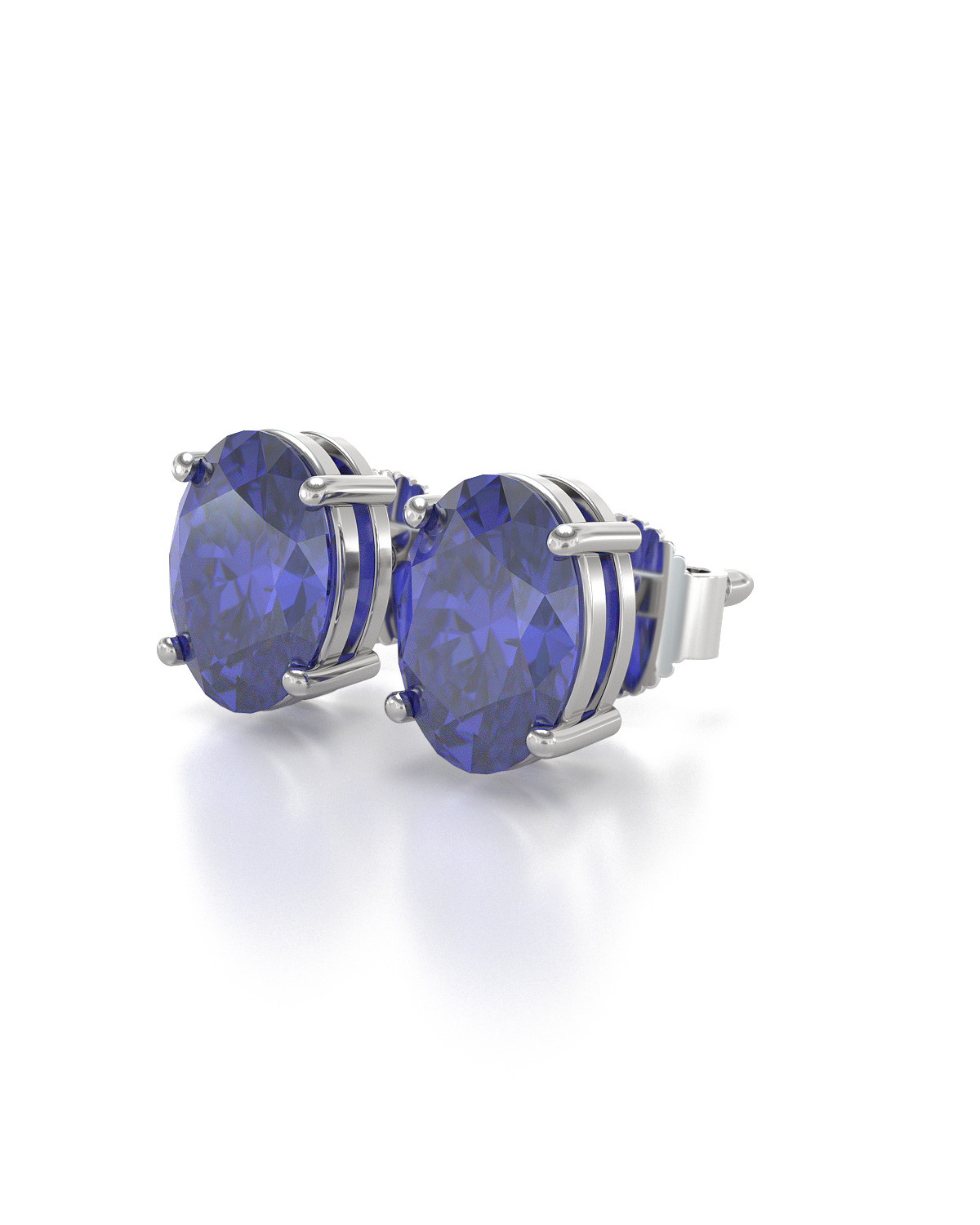 925 Silver TANZANITE Cabochon Earrings E239~Silverwave*uk Jewellery 