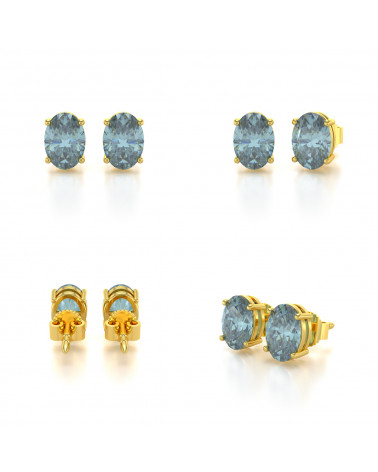 14K Gold Aquamarine Earrings 1.6grs