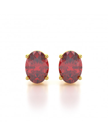 14K Gold Ruby Earrings 1.6grs
