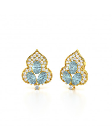 14K Gold Aquamarine Earrings