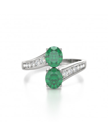 Gold Emerald Diamonds Ring 2.546grs ADEN - 3