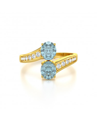 Anelli Oro Smeraldo diamanti 1.32grs ADEN - 3