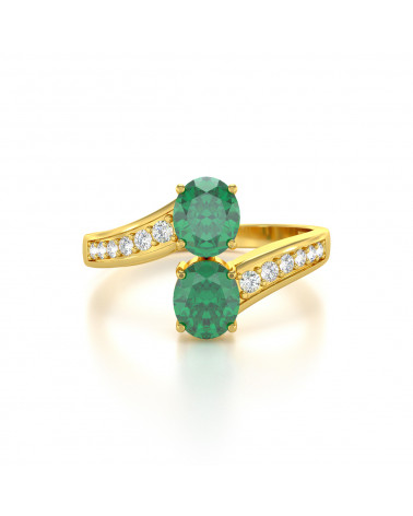 Anelli Oro Smeraldo diamanti 2.546grs ADEN - 3