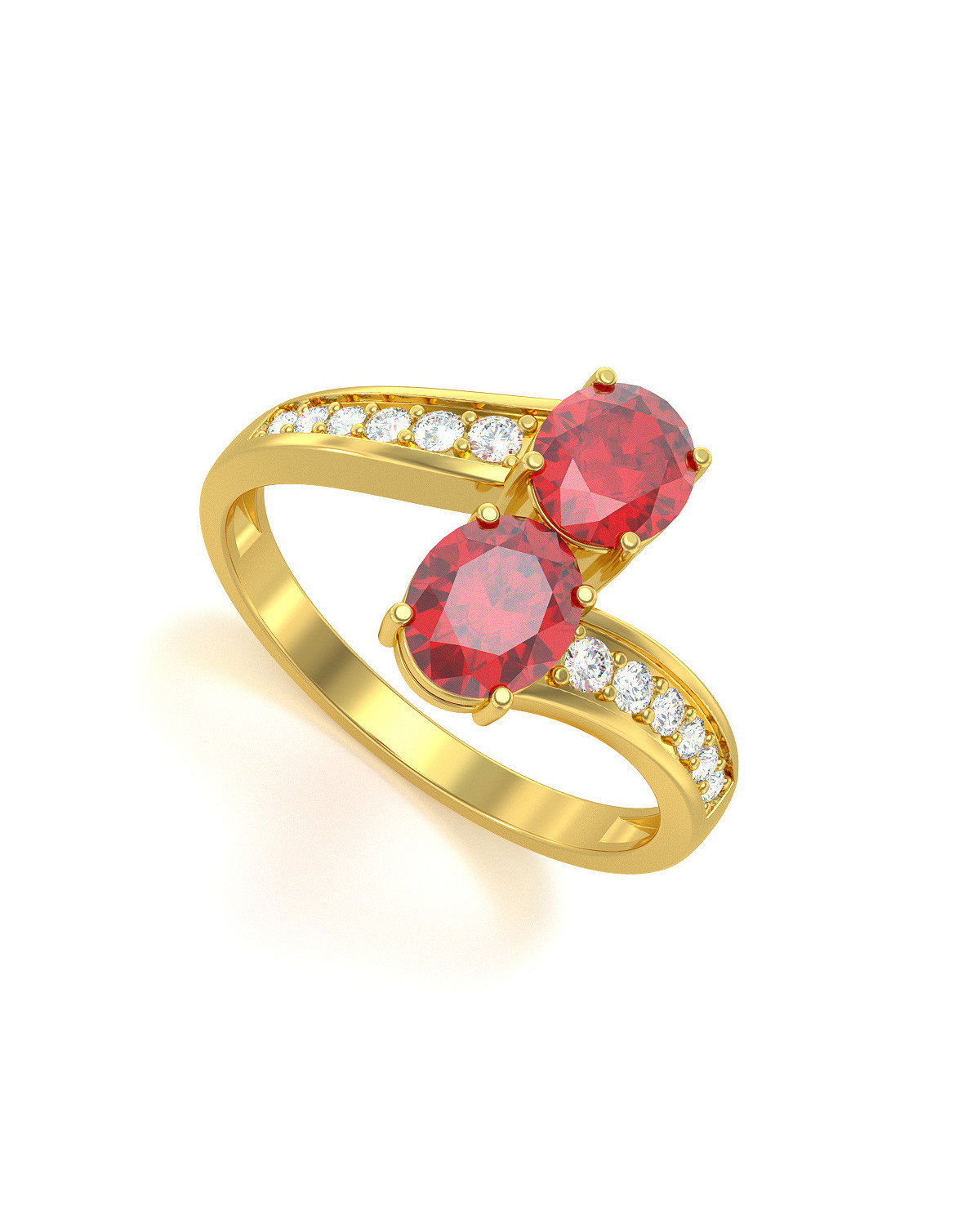 Gold Rubin Diamanten Ringe 2.546grs