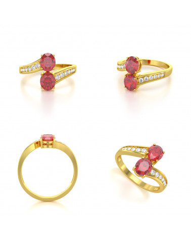 Gold Ruby Diamonds Ring 2.546grs ADEN - 2
