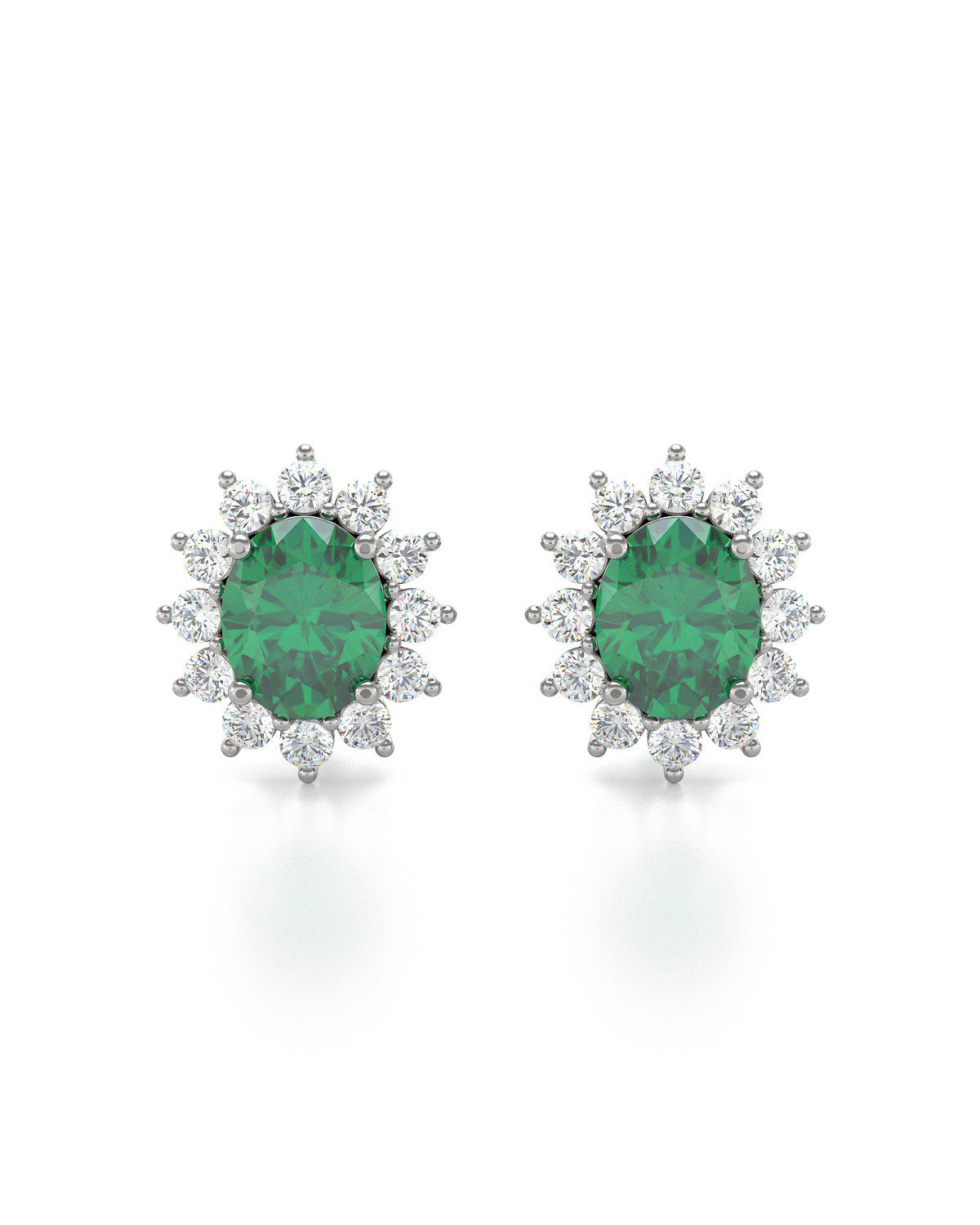 Orecchini in Smeraldo Diamanti Argento 925