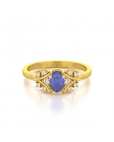 Gold Tansanit Diamanten Ringe 1.556grs ADEN - 3