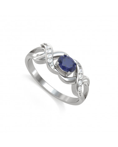 925 Silber Saphir Diamanten Ringe ADEN - 1