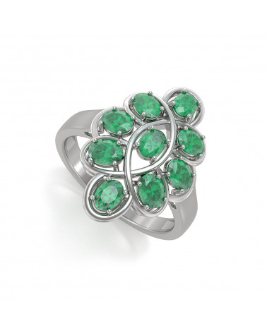 925 Silber Smaragd Ringe ADEN - 1