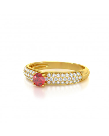 Gold Ruby Diamonds Ring ADEN - 4
