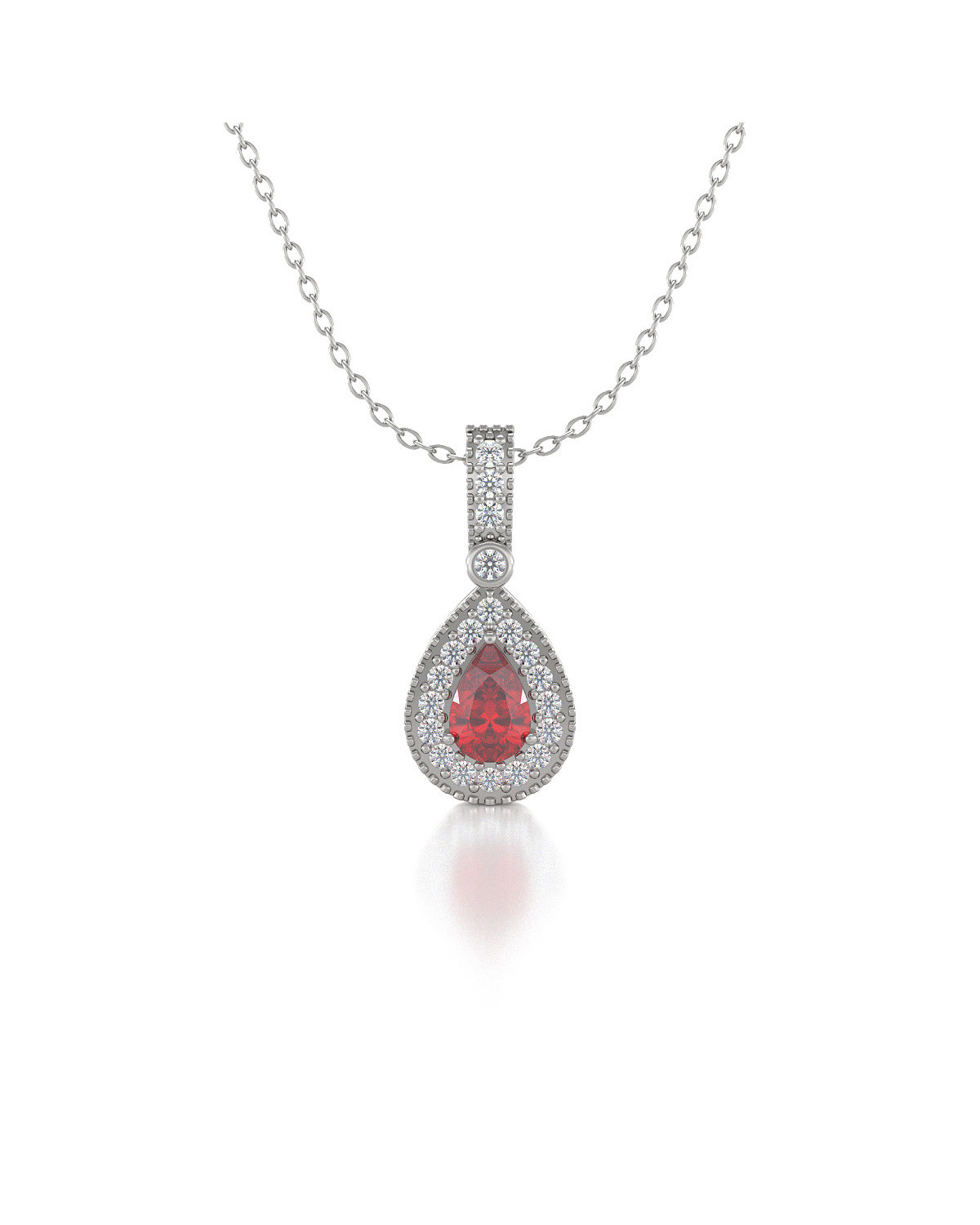 925 Silber Rubin Diamanten Halsketten Anhanger Silberkette enthalten