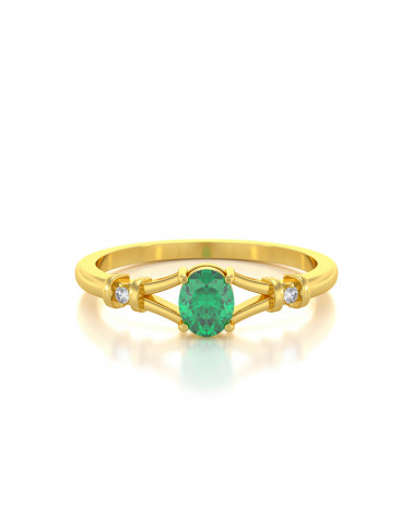 Anelli Oro Smeraldo diamanti ADEN - 2
