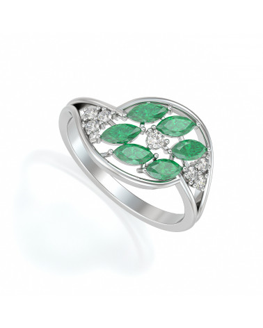 925 Silver Emerald Ring ADEN - 1