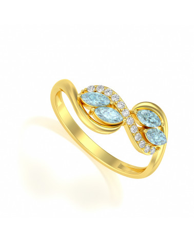 Gold Sapphire Diamonds Ring 1.546grs ADEN - 1