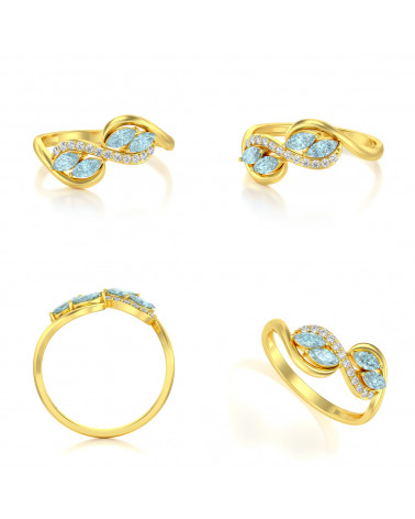 Gold Sapphire Diamonds Ring 1.546grs ADEN - 2