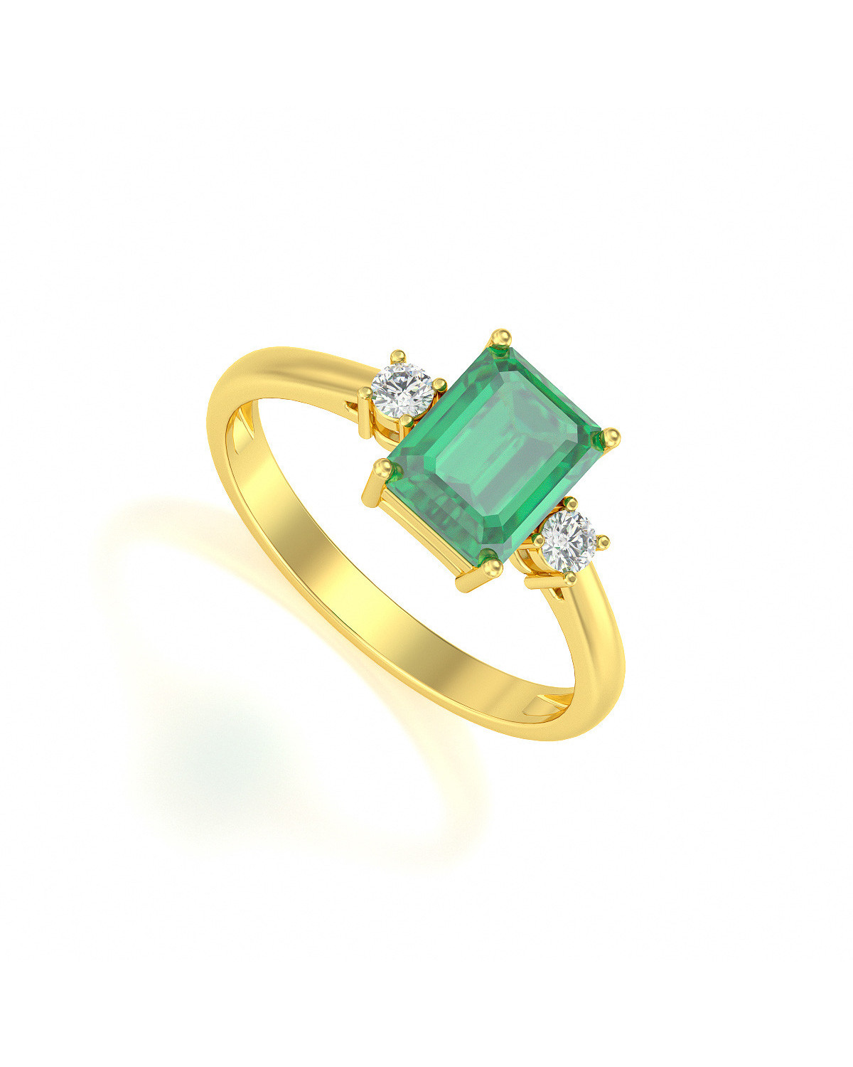 Anelli Oro Smeraldo diamanti ADEN - 1