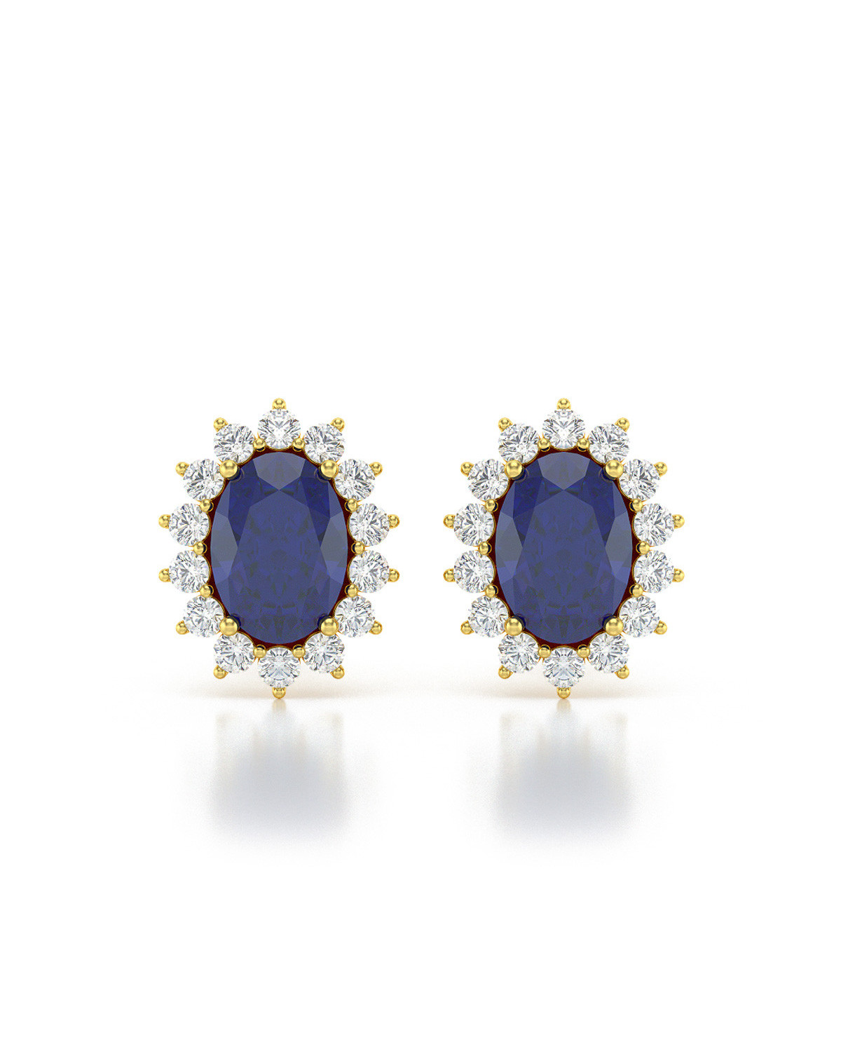 Pendientes  de Oro 14K Zafiro