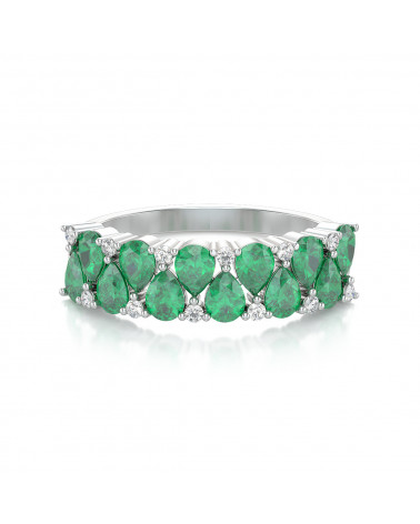 Bague Or Blanc Emeraude et diamants 2.29grs ADEN - 3