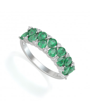 Gold Emerald Diamonds Ring 2.29grs ADEN - 1