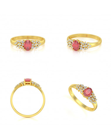 Gold Ruby Diamonds Ring ADEN - 2