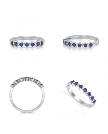 Gold Sapphire Diamonds Ring ADEN - 2