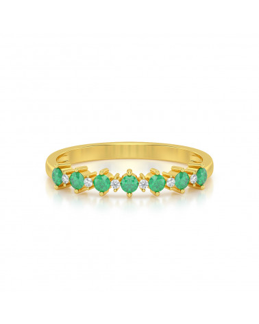 Anelli Oro Smeraldo diamanti ADEN - 3