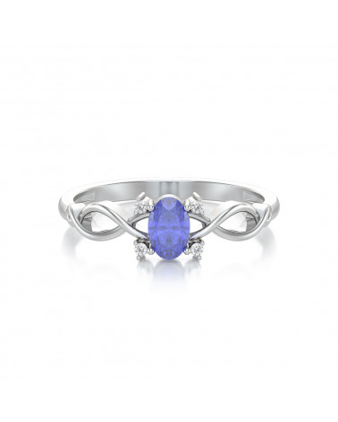 925 Silver Tanzanite Diamonds Ring ADEN - 3