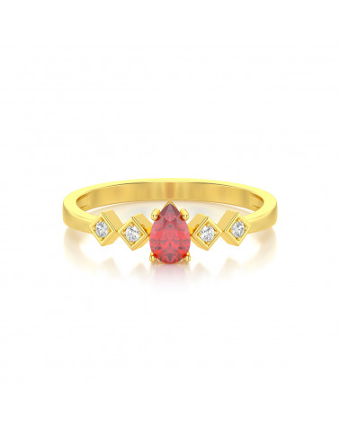 Gold Ruby Diamonds Ring 1.296grs ADEN - 3